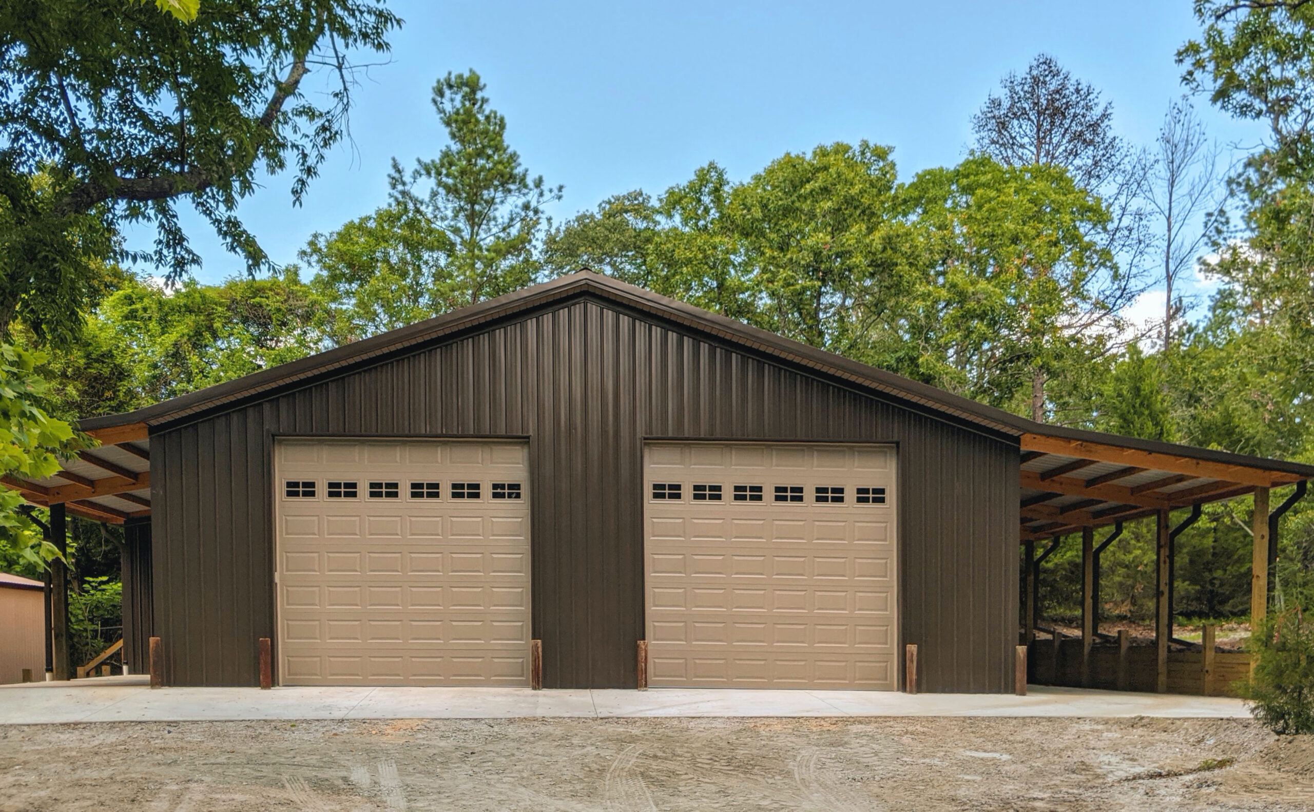 Custom 40 x 50 Pole Barn Garage with 12 x 12 Overhead Doors