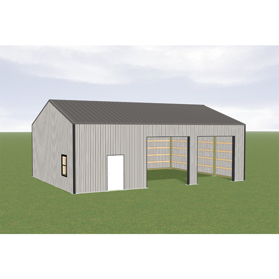 30x40x12 Pole Barn with 10x10 overhead doors