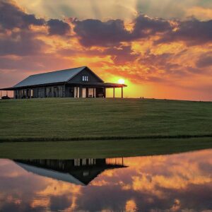 Sunset photo of Barndominium