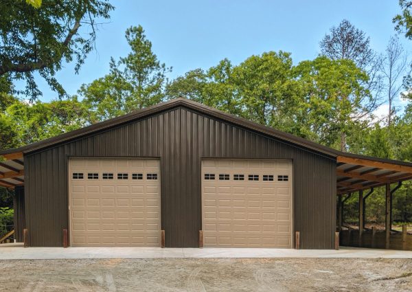 Custom 40 x 50 Pole Barn Garage with 12 x 12 Overhead Doors